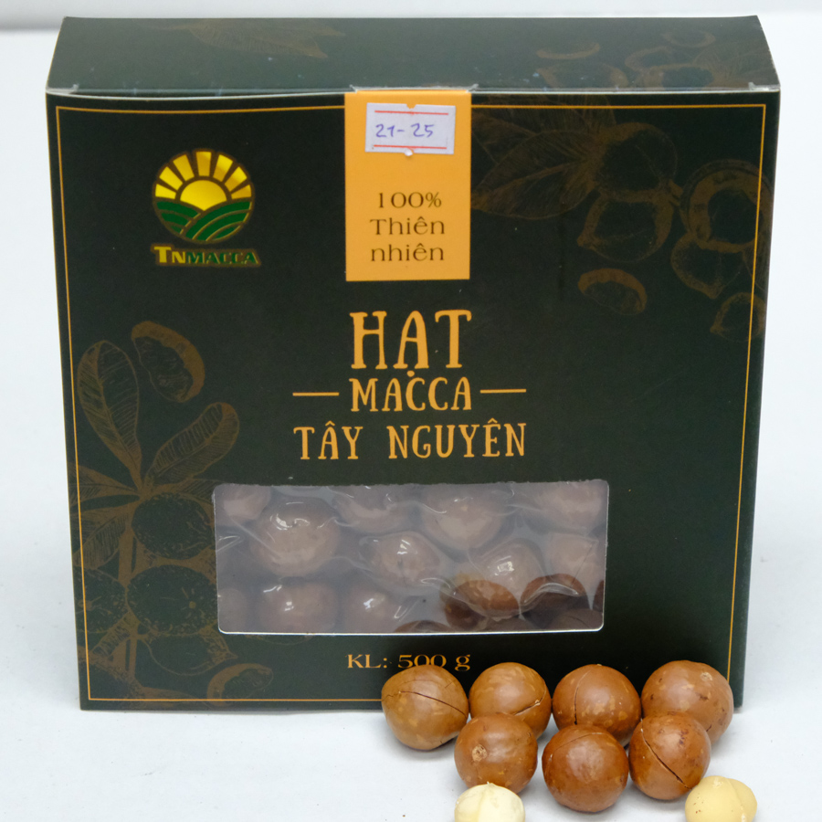 Macca sấy nứt size 21-25 mm Hộp 500g 