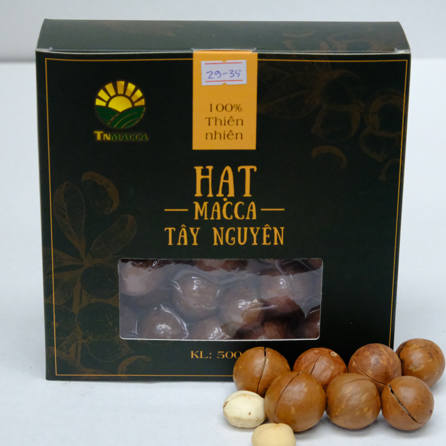 Macca sấy nứt size 29-35 mm   Hộp 500g 